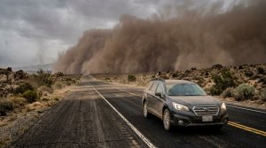 Driving in High Winds and Dust Storms on a Road Trip